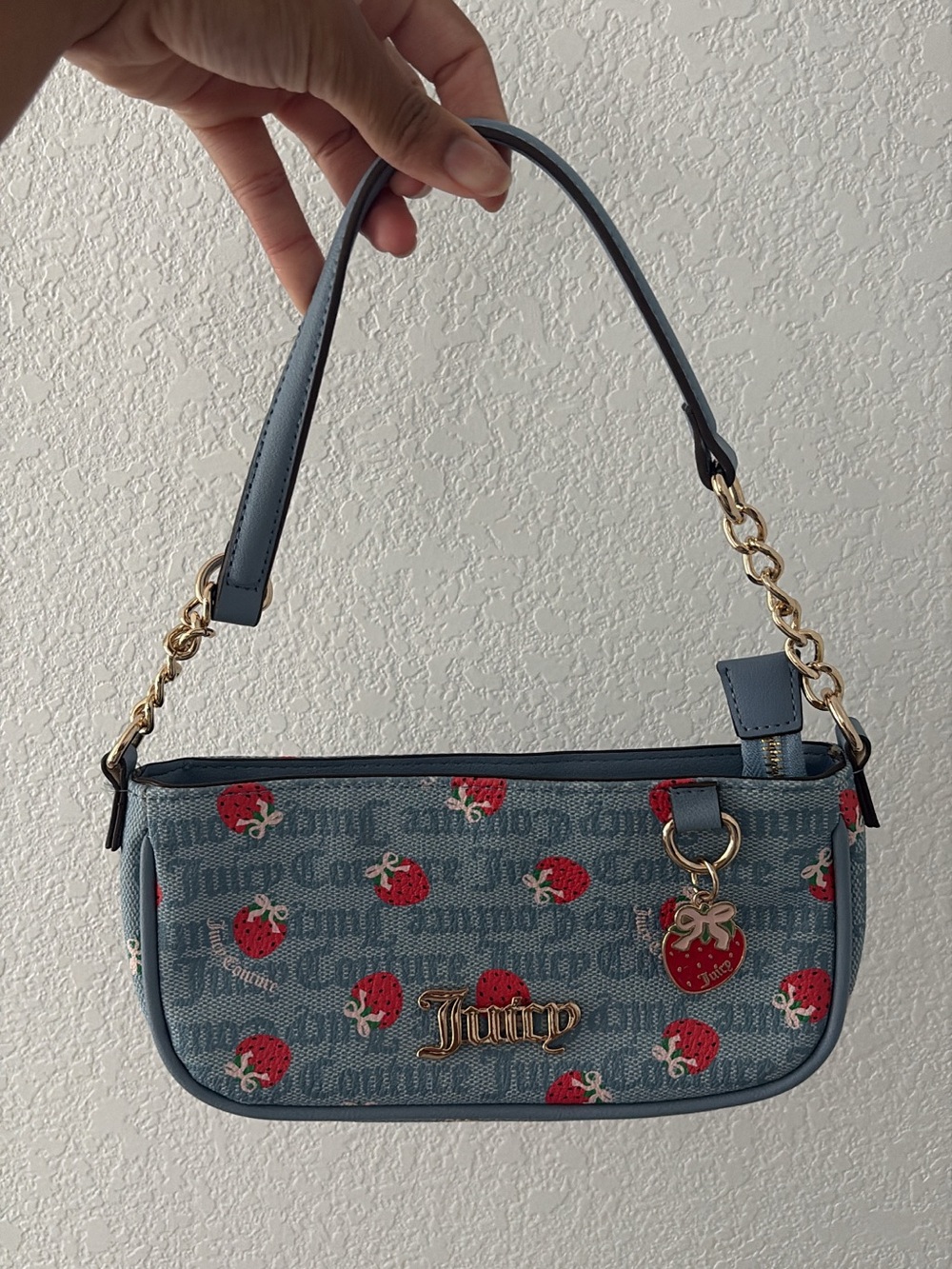 Juicy Couture Blue Strawberry Shoulder Bag
